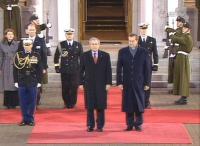 Täna hommikul kohtus Eestis visiidil viibiv USA president George W. Bush Kadriorus Eesti presidendi Toomas Hendrik Ilvesega.      - pics/2006/14732_1_t.jpg