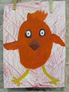 This näljane lind (hungry bird), masterfully painted by kindergartener Ekke-Kaarel leads his parv (flock) in asking: "Kas sa oled mind juba toitnud?!" "Have you fed me yet?" His or her likeness has most likely been inspired by those other, new angry birds; characters in a strategy puzzle mobile game created in Finland that has swept the planet. It's been called "the largest mobile app success the world has seen so far". Perhaps the little guys at your linnu/söögi/maja (bird feeder) will also benefit from this high-profile success. - pics/2012/02/35345_001_t.jpg