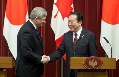 Prime Minister Stephen Harper and Yoshihiko Noda, Prime Minister of Japan, announce the launch of free trade negotiations - pics/2012/03/35762_001_t.jpg