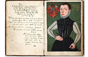 Miljonid raamatud võrgus, võta ja loe 1570. aastal välja antud kunstiraamat „Album amicorum”. Repro - pics/2012/06/36864_001.jpg