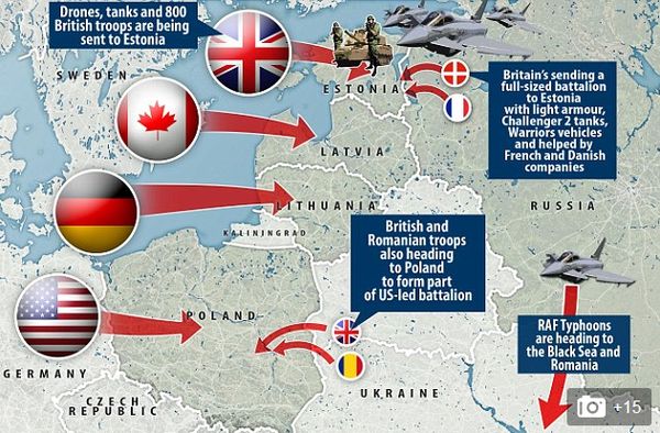 France, Denmark, Italy and other allies are expected to join the four battle groups led by the United States, Germany, Britain and Canada to go to Poland, Lithuania, Estonia and Latvia, with forces ranging from armoured infantry to drones - pics/2016/10/48585_001.jpg