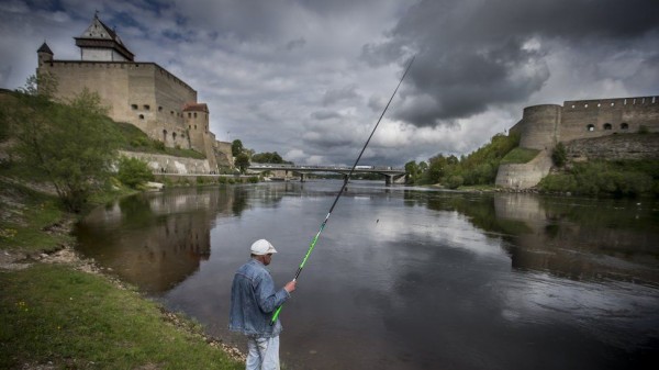 The River Narva (file image), with Estonia on the left and Russia on the right, flows into the Baltic Sea. Getty Images - pics/2021/08/58507_001_t.jpg