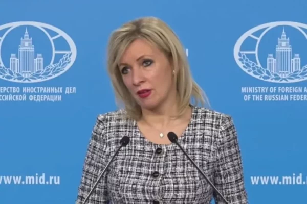  Image of Maria Zakharova during her speech on Friday. She appeared to issue a warning to Sweden and Finland over the possibility of joining NATO. Sky News  - pics/2022/02/59021_001_t.webp