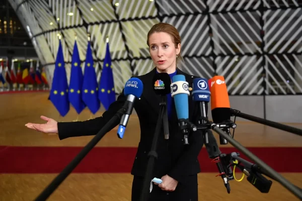 Prime Minister Kaja Kallas of Estonia in Brussels just after Russia invaded Ukraine in February. Credit: John Thys - pics/2022/05/59263_001_t.webp