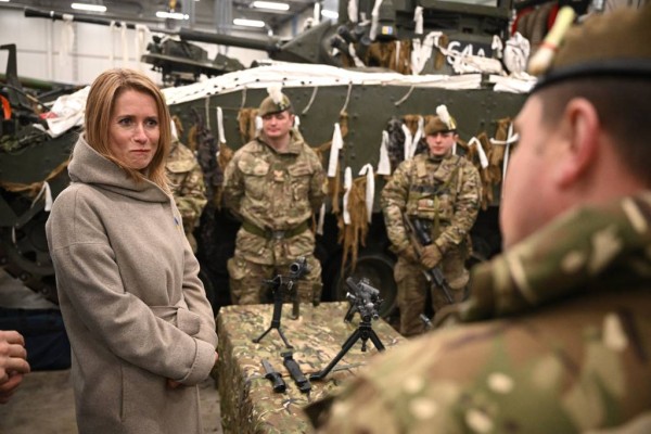 Prime Minister of Estonia Kaja Kallas, visiting Tapa Army Base in Tallinn, Estonia, on March 1, 2022. (Photo by Leon Neal/Getty Images) - pics/2022/09/59577_001_t.jpg