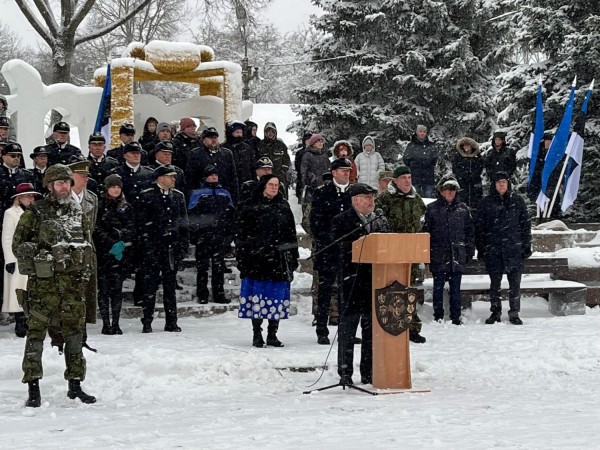 Narvas Vabadussõjas võidelnute mälestuspäeva ja relvarahu kehtestamise tähistamise tseremoonia. Foto: Presidendi kantselei. - pics/2023/01/59871_001_t.jpg