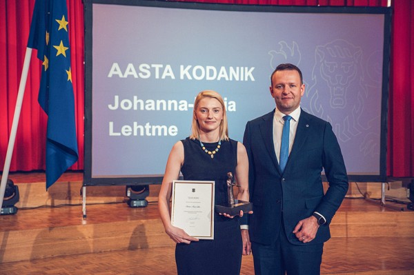 Johanna-Maria Lehtme and Estonia's Minister of Interior Lauri Läänemets. Photo: Marek Metslaid, Lõunaeestlane - pics/2023/01/59884_001_t.jpg